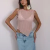 Motel Rocks Basic Tops | Vest Tops-Etta Knitted Vest Top In Pink