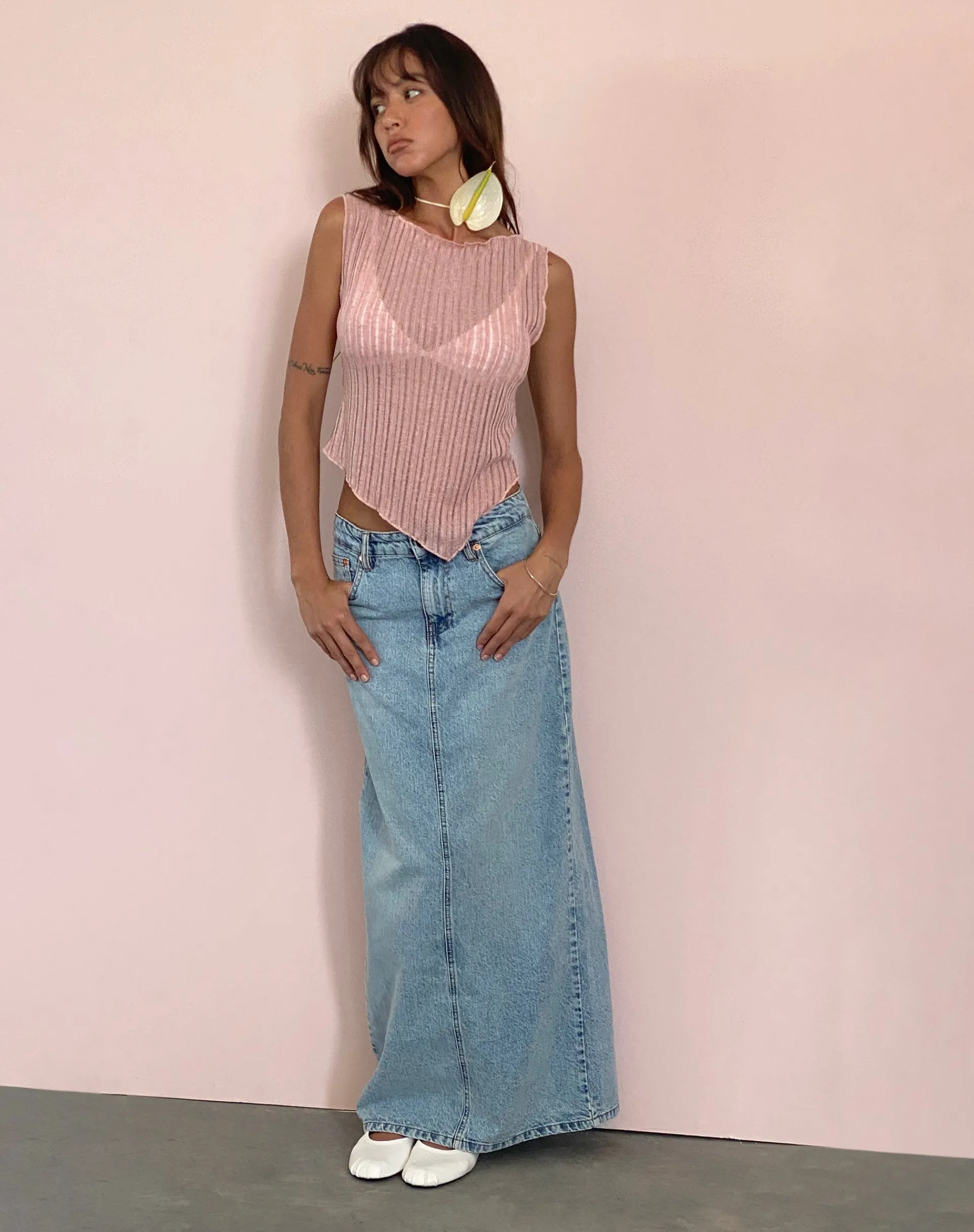 Motel Rocks Basic Tops | Vest Tops-Etta Knitted Vest Top In Pink