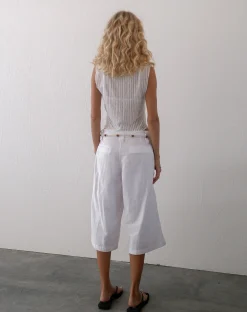 Motel Rocks Basic Tops-Etta Knitted Vest Top In Ivory
