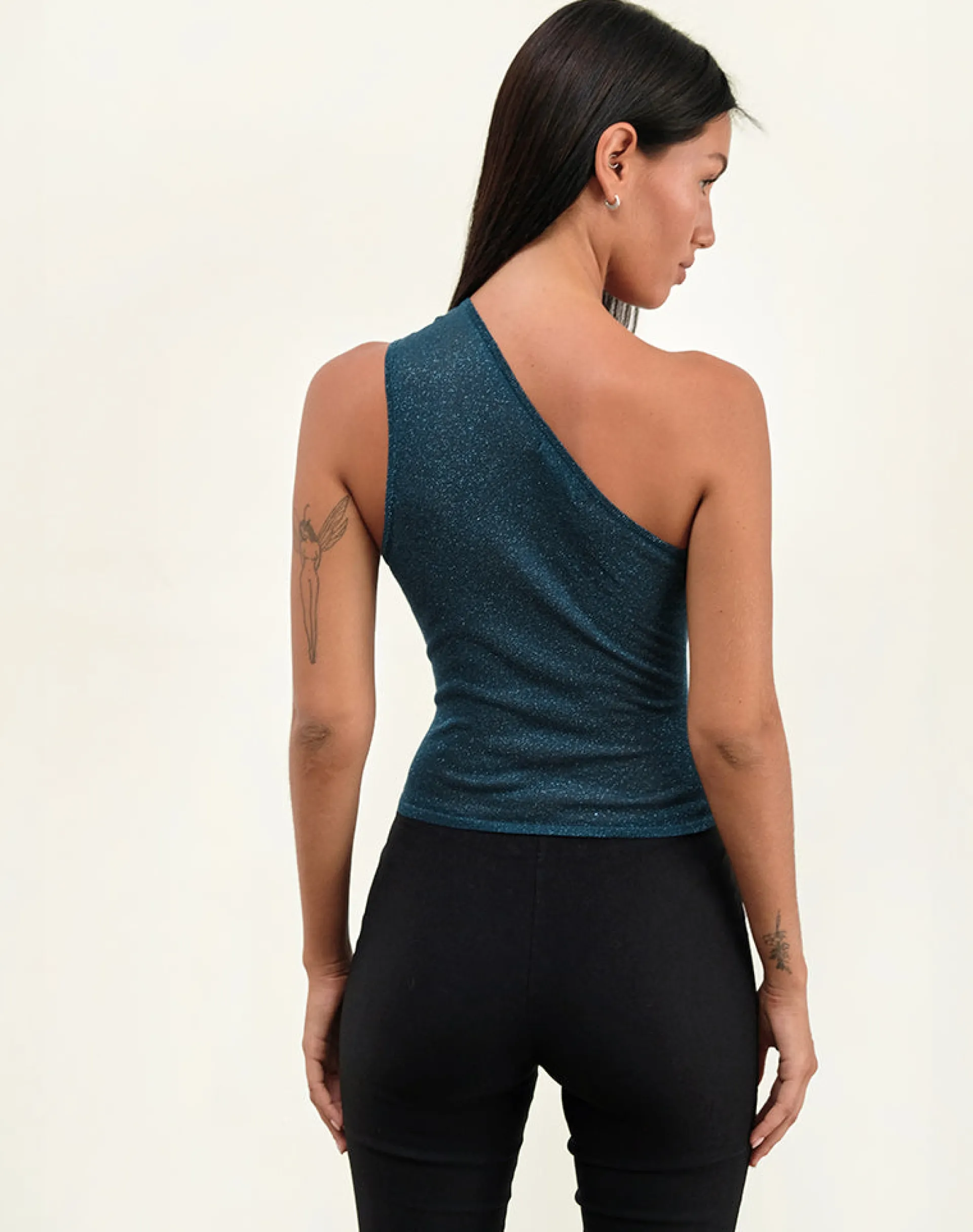 Motel Rocks Going Out Tops-Evelina Top in Ocean Shimmer OceanShimmer