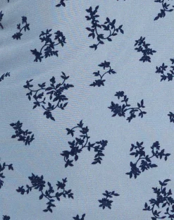 Motel Rocks Printed Dresses | Day Dresses-Evilia Mini Dress in Light Blue Black Botanist Flocking LightBlueBlackBotanistFlocking