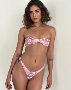 Motel Rocks Swimwear-Farida Bikini Bottom Hibiscus Floral HibiscusFloral