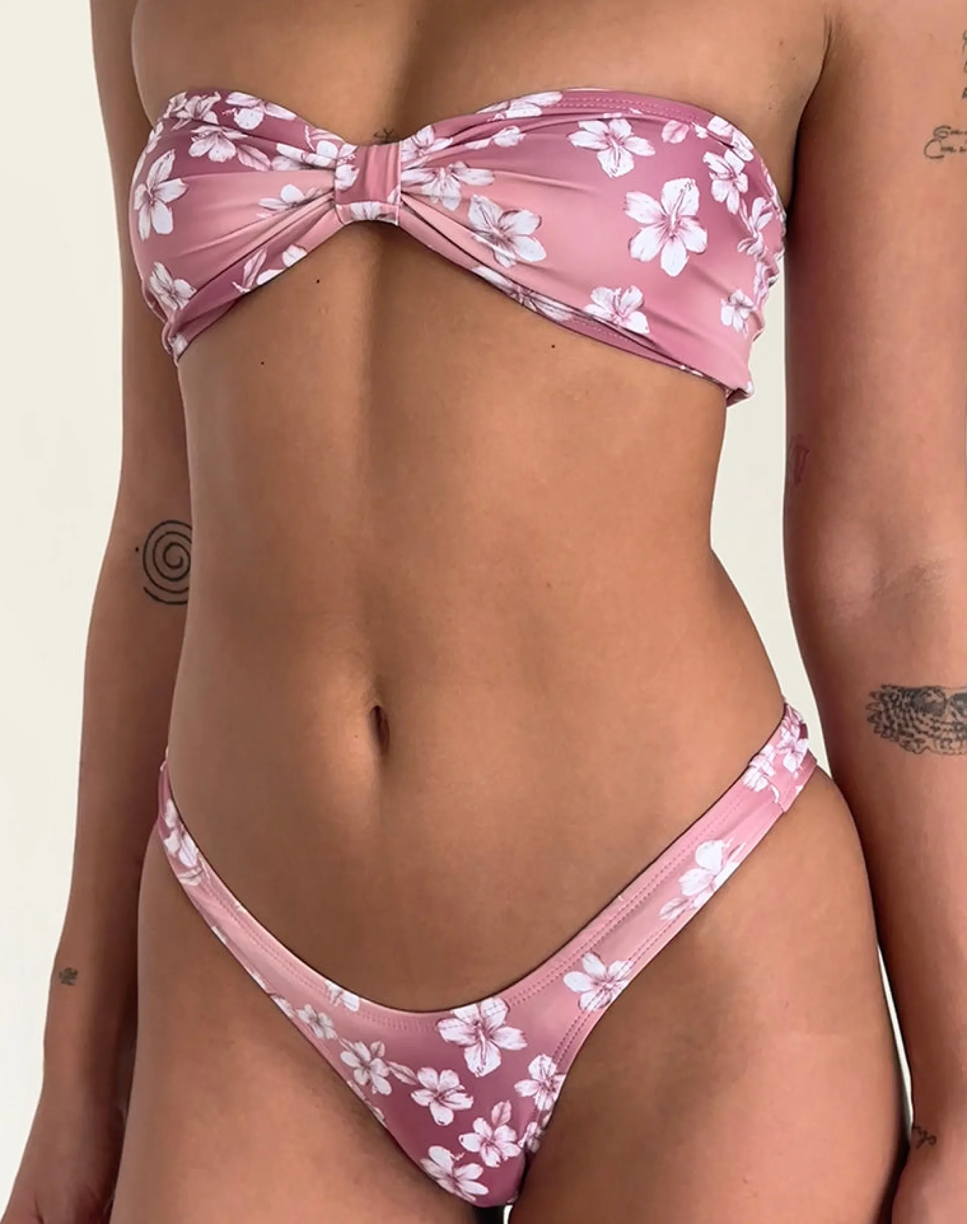 Motel Rocks Swimwear-Farida Bikini Bottom Hibiscus Floral HibiscusFloral