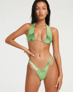 Motel Rocks Swimwear-Farida Bikini Bottom in Watercolour Green WatercolourGreen