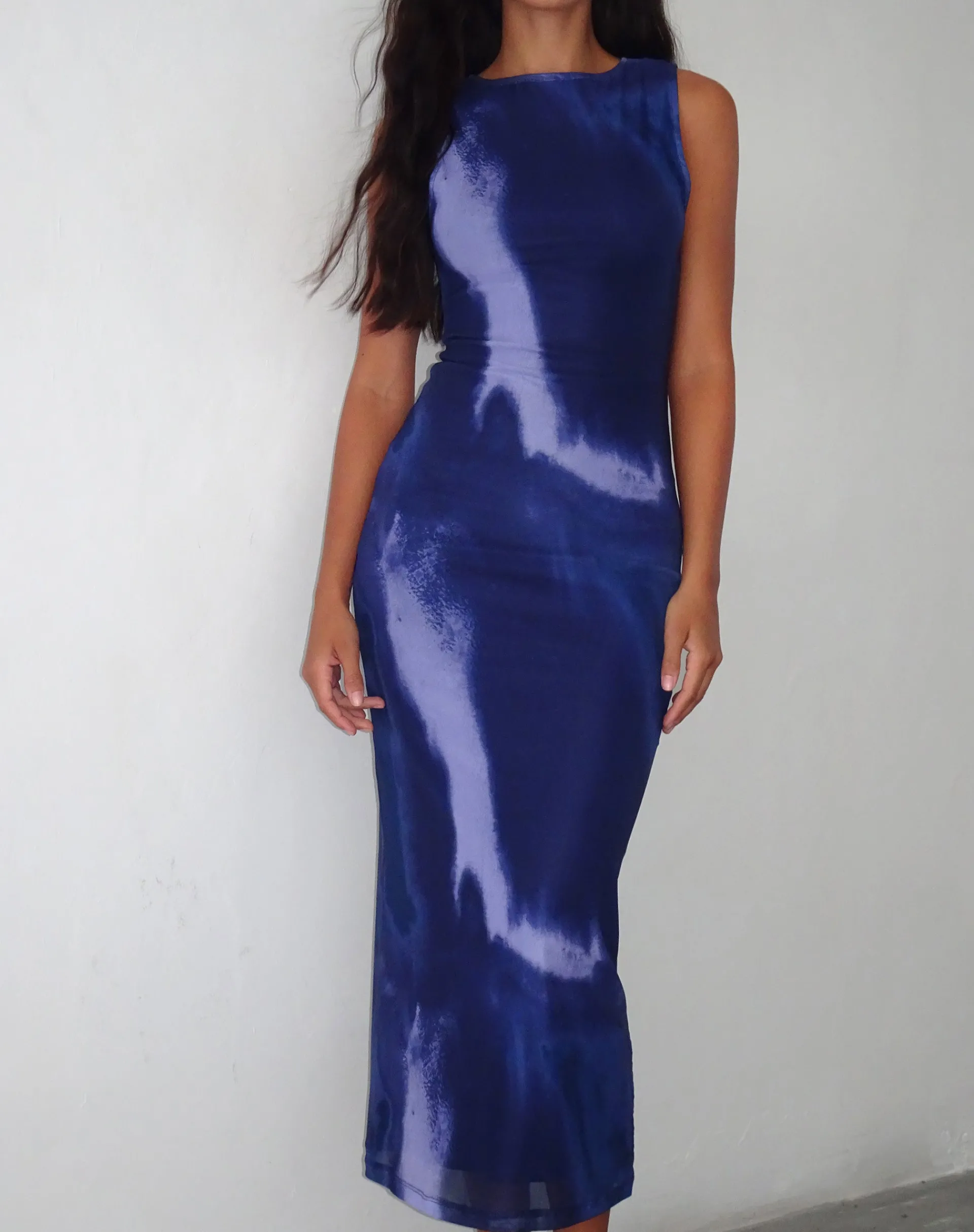 Motel Rocks Day Dresses | Printed Dresses-Fayola Printed Maxi Dress in Watercolour Navy WatercolourNavy