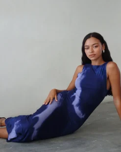 Motel Rocks Day Dresses | Printed Dresses-Fayola Printed Maxi Dress in Watercolour Navy WatercolourNavy