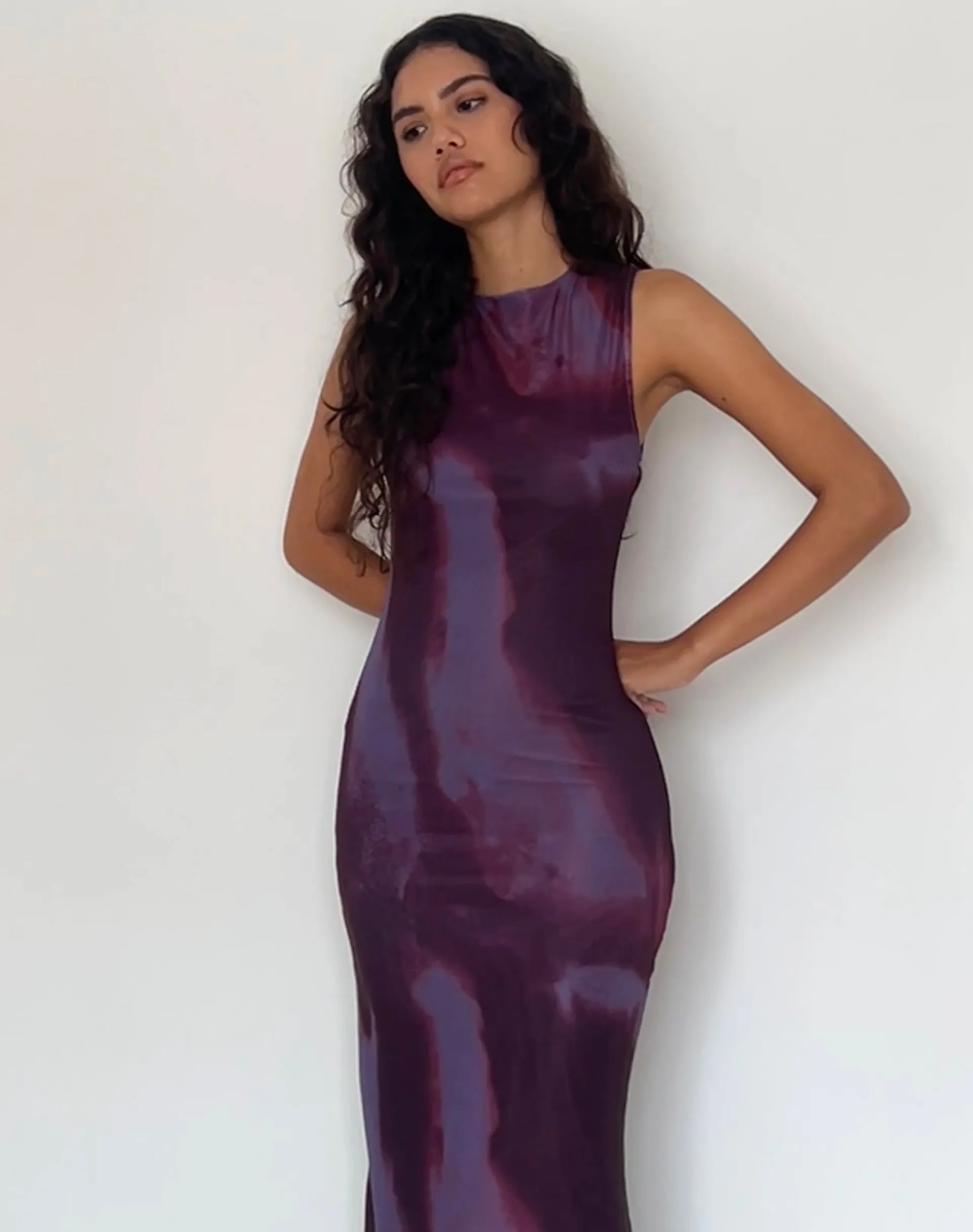 Motel Rocks Printed Dresses | Maxi Dresses-Fayola Printed Maxi Dress in Watercolour Wine WatercolourWine
