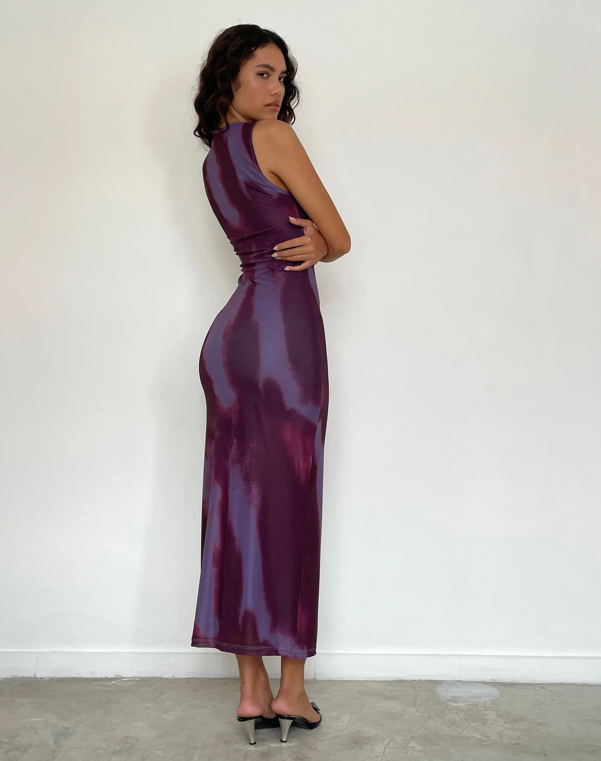 Motel Rocks Printed Dresses | Maxi Dresses-Fayola Printed Maxi Dress in Watercolour Wine WatercolourWine