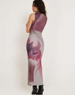 Motel Rocks Printed Dresses | Maxi Dresses-Fayola Printed Maxi Dress in Pink Anatomy of Nature pinkanatomyofnature