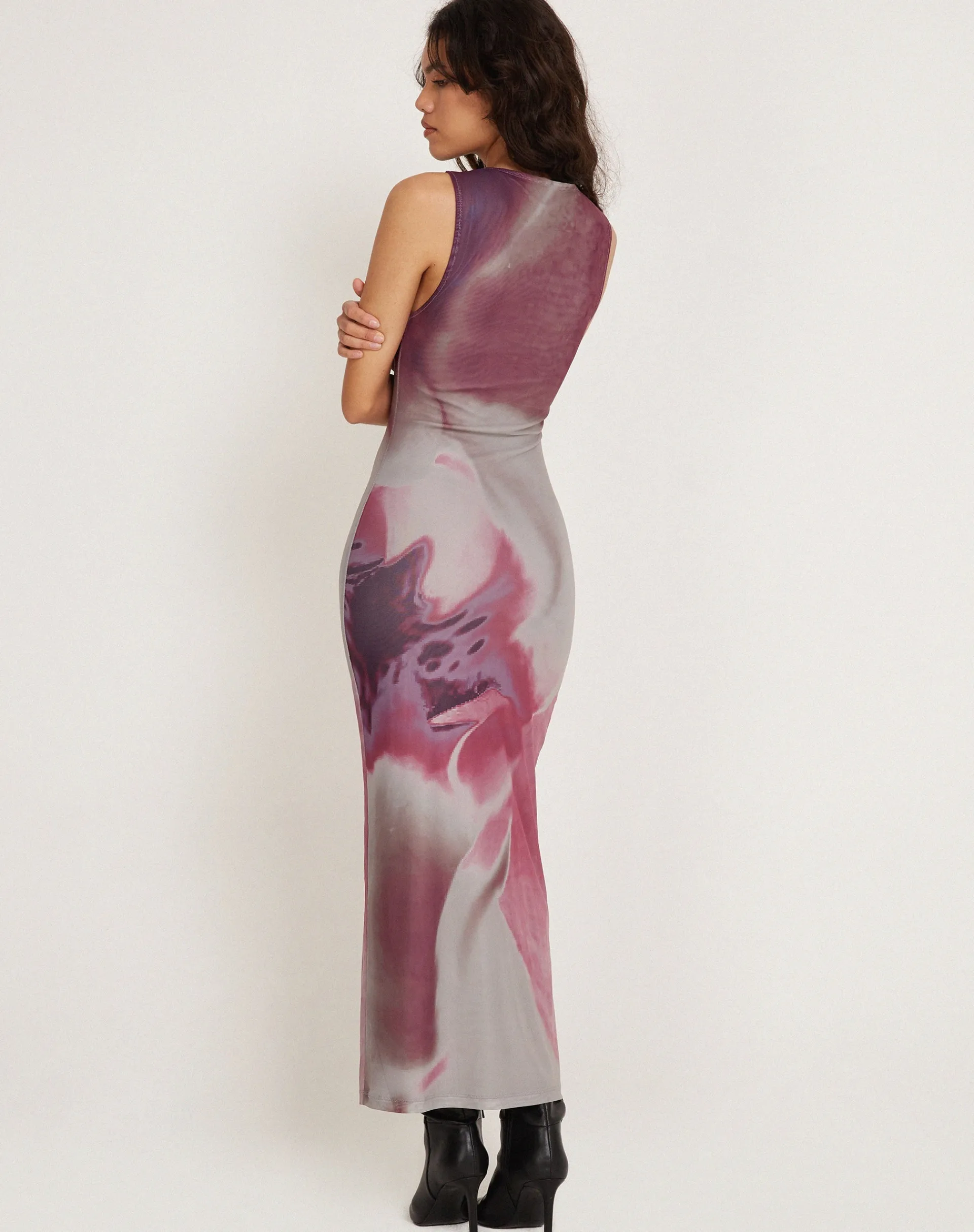 Motel Rocks Printed Dresses | Maxi Dresses-Fayola Printed Maxi Dress in Pink Anatomy of Nature pinkanatomyofnature