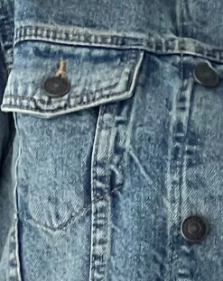 Motel Rocks Basics-Fitted Denim Jacket in Blue Wash VintageBlueWash