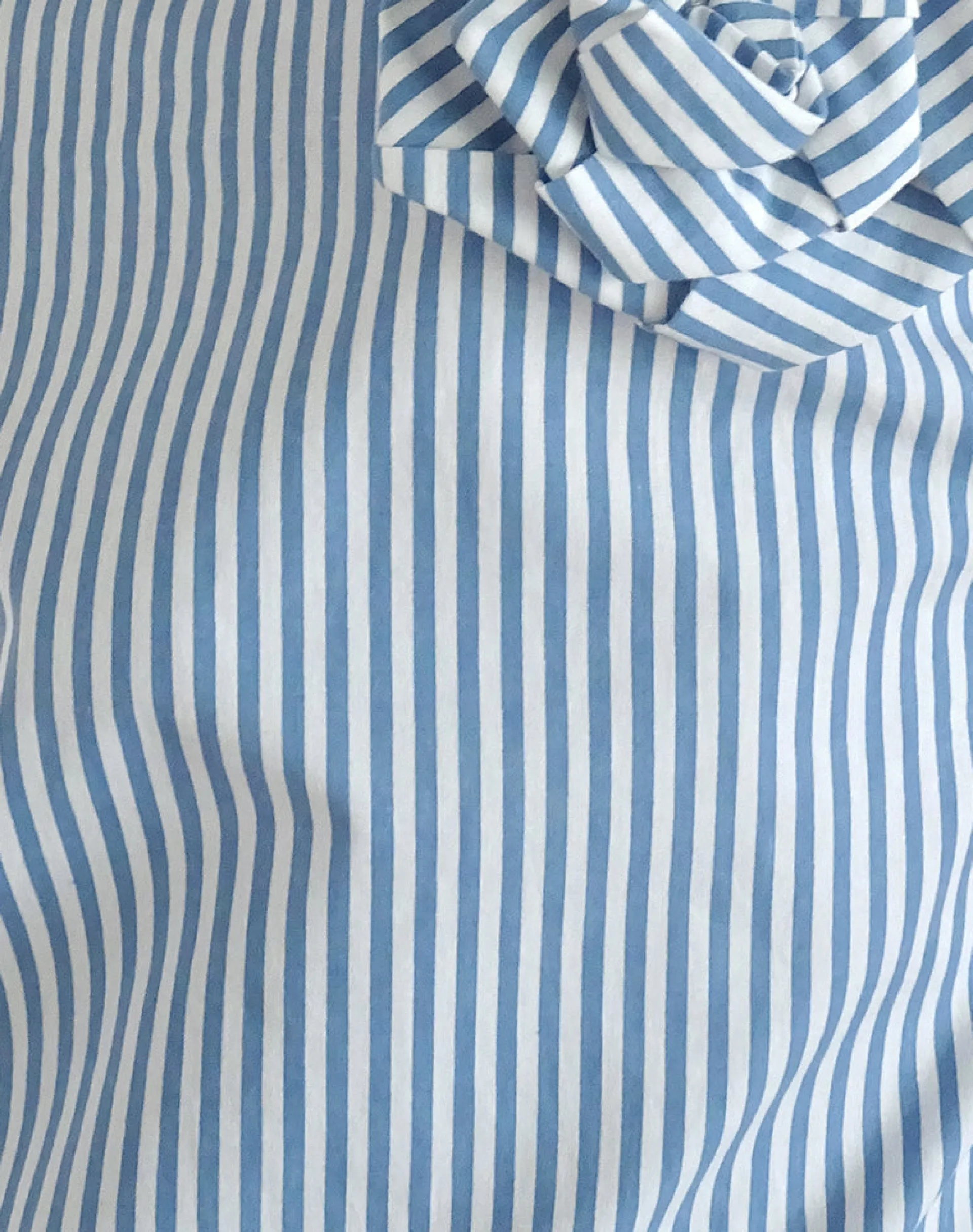 Motel Rocks Strappy Tops | Going Out Tops-Flowa Top in Blue Small Vertical Stripe with Rosette