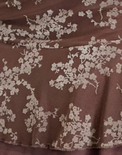 Motel Rocks Mini Skirts-Friska Mini Skirt in Floral Blooming Vines Brown FloralBloomingVinesBrown