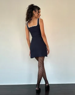Motel Rocks Day Dresses | Bodycon Dresses-Gabija Tailored Mini Dress in Navy
