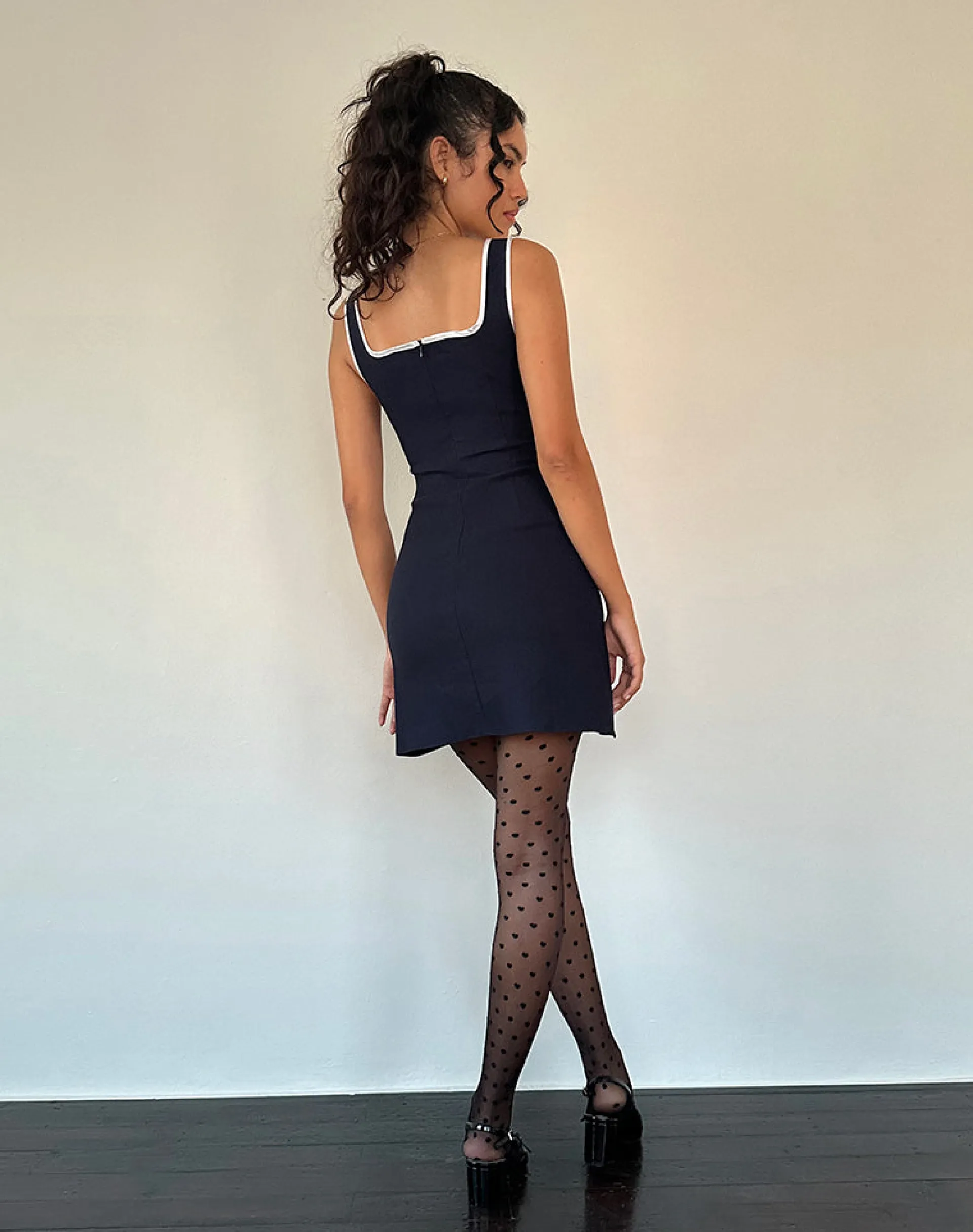 Motel Rocks Day Dresses | Bodycon Dresses-Gabija Tailored Mini Dress in Navy