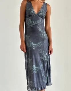 Motel Rocks Printed Dresses | Day Dresses-Gabriela Midi Dress in Faded Botanical Green FadedBotanicalGreen