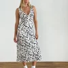 Motel Rocks Printed Dresses | Bodycon Dresses-Gabriela Midi Dress in Grunge Floral Flock Cream grungefloralflockcream