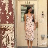Motel Rocks Printed Dresses | Day Dresses-Gandira Midi Dress in Cluster Ditsy Floral Flock Nude