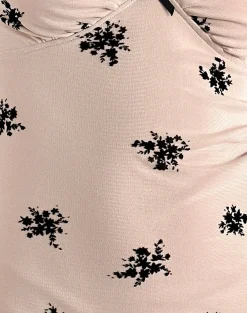 Motel Rocks Printed Dresses | Day Dresses-Gandira Midi Dress in Cluster Ditsy Floral Flock Nude