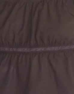 Motel Rocks Going Out Tops-Gapita Bardot Top in Poplin Deep Mahogany