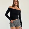 Motel Rocks Basic Tops | Long Sleeve Tops-Gelbiya Long Sleeve Open Back Top in Black