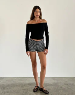 Motel Rocks Basic Tops | Long Sleeve Tops-Gelbiya Long Sleeve Open Back Top in Black