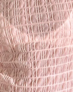 Motel Rocks Basic Tops | Tees-Georgia Textured Mesh Top in Blush Pink