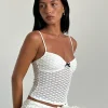 Motel Rocks Co-Ords | Strappy Tops-Grafika Cami Top in Ivory Heart Lace IvoryHeartLace