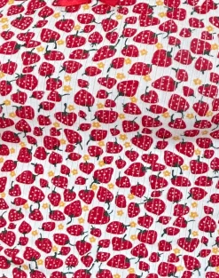 Motel Rocks Printed Tops-Grodi Fitted Top in Strawberry 2023 Print