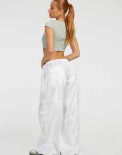 Motel Rocks Printed Tops-Guanna Crop Top in Stripe Rib Green and Grey StripeRibGreenandGrey