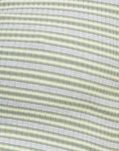 Motel Rocks Printed Tops-Guanna Crop Top in Stripe Rib Green and Grey StripeRibGreenandGrey