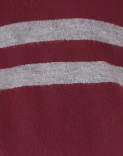 Motel Rocks Vest Tops-Guria Vest in Maroon Red with Grey Stripe