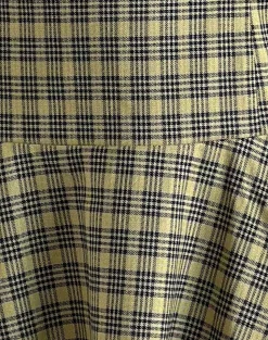 Motel Rocks Tailoring | Printed Dresses-Hadia Bandeau Mini Dress in Check Yellow