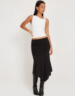 Motel Rocks Basics | Basic Tops-Hagne Crop Vest Top in Off White offwhite