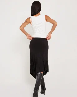 Motel Rocks Basics | Basic Tops-Hagne Crop Vest Top in Off White offwhite