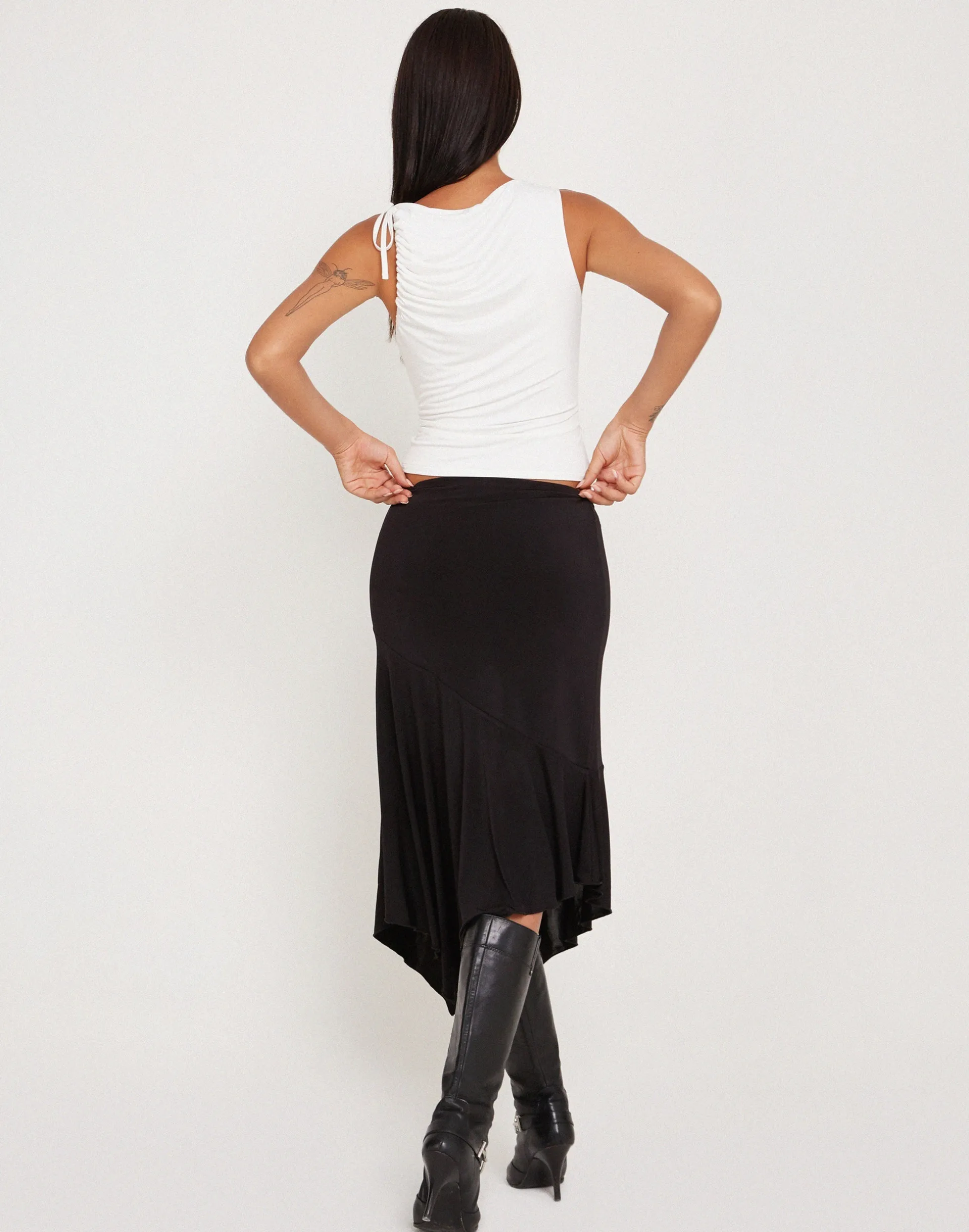 Motel Rocks Basics | Basic Tops-Hagne Crop Vest Top in Off White offwhite