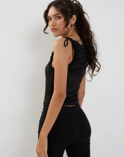 Motel Rocks Basics | Basic Tops-Hagne Vest Top in Black