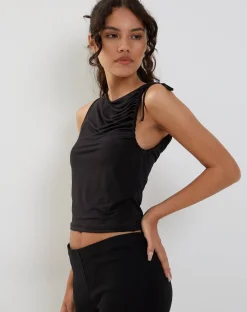 Motel Rocks Basics | Basic Tops-Hagne Vest Top in Black