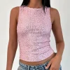 Motel Rocks Co-Ords | Vest Tops-Hala Vest Top in Pink Mini Sequin PinkMiniSequin