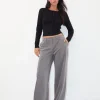 Motel Rocks Tailoring-Halda Wide Leg Trouser in Charcoal