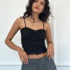 Motel Rocks Printed Tops | Strappy Tops-Hali Lace Cami Top in Orchid Black Lace OrchidBlackLace