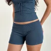 Motel Rocks Micro Shorts | Loungewear-Hallie Knitted Hot Pants in Ocean Storm