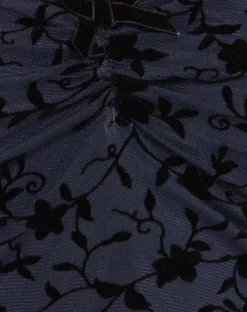 Motel Rocks Printed Tops-Halusi Crop Top in Pretty Petal Flock Black PrettyPetalFlockBlack