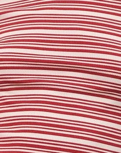 Motel Rocks Long Sleeve Tops-Haruka Top in Stripe Red and White