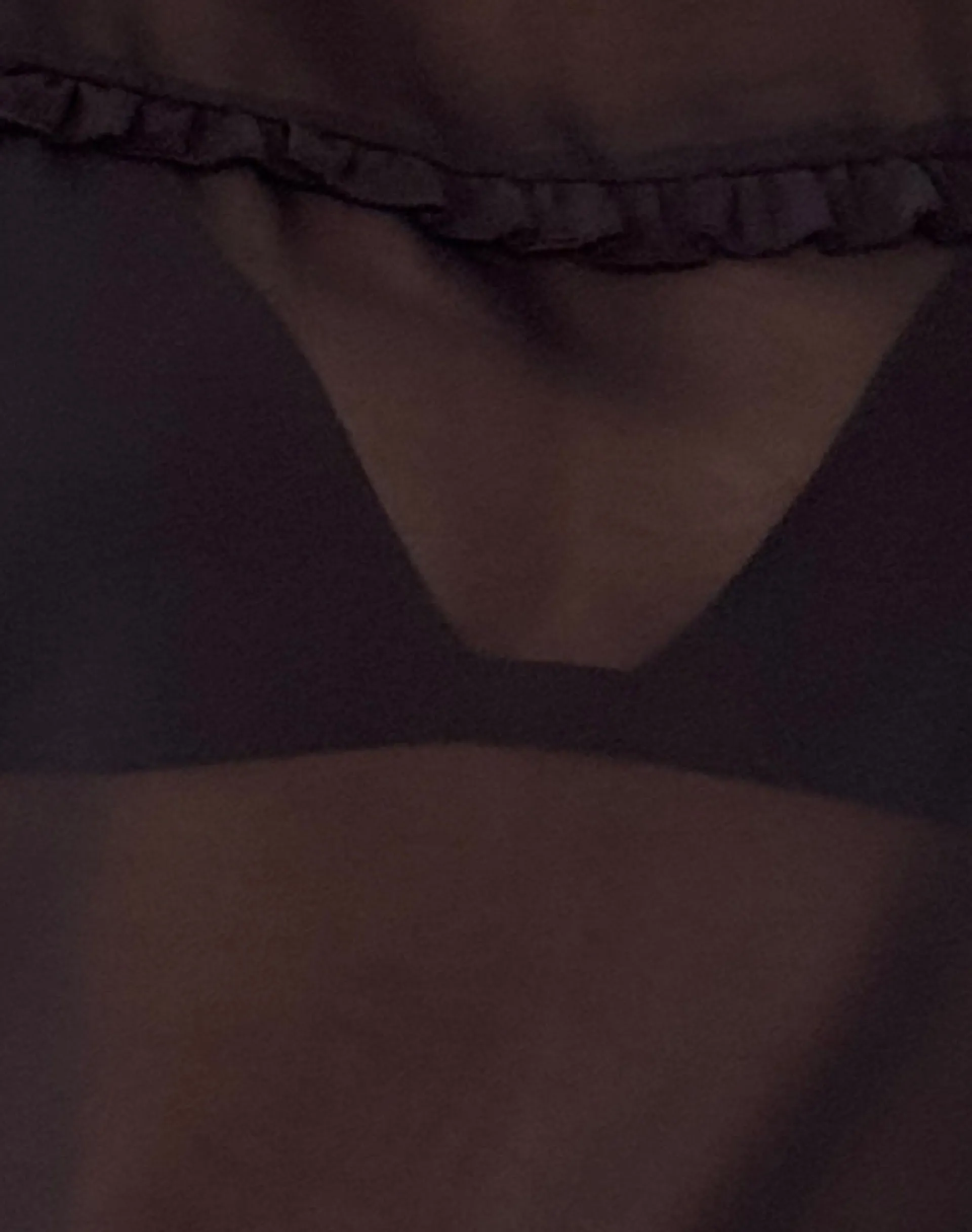 Motel Rocks Shirts And Blouses | Going Out Tops-Henrietta Frill Blouse in Black Chiffon