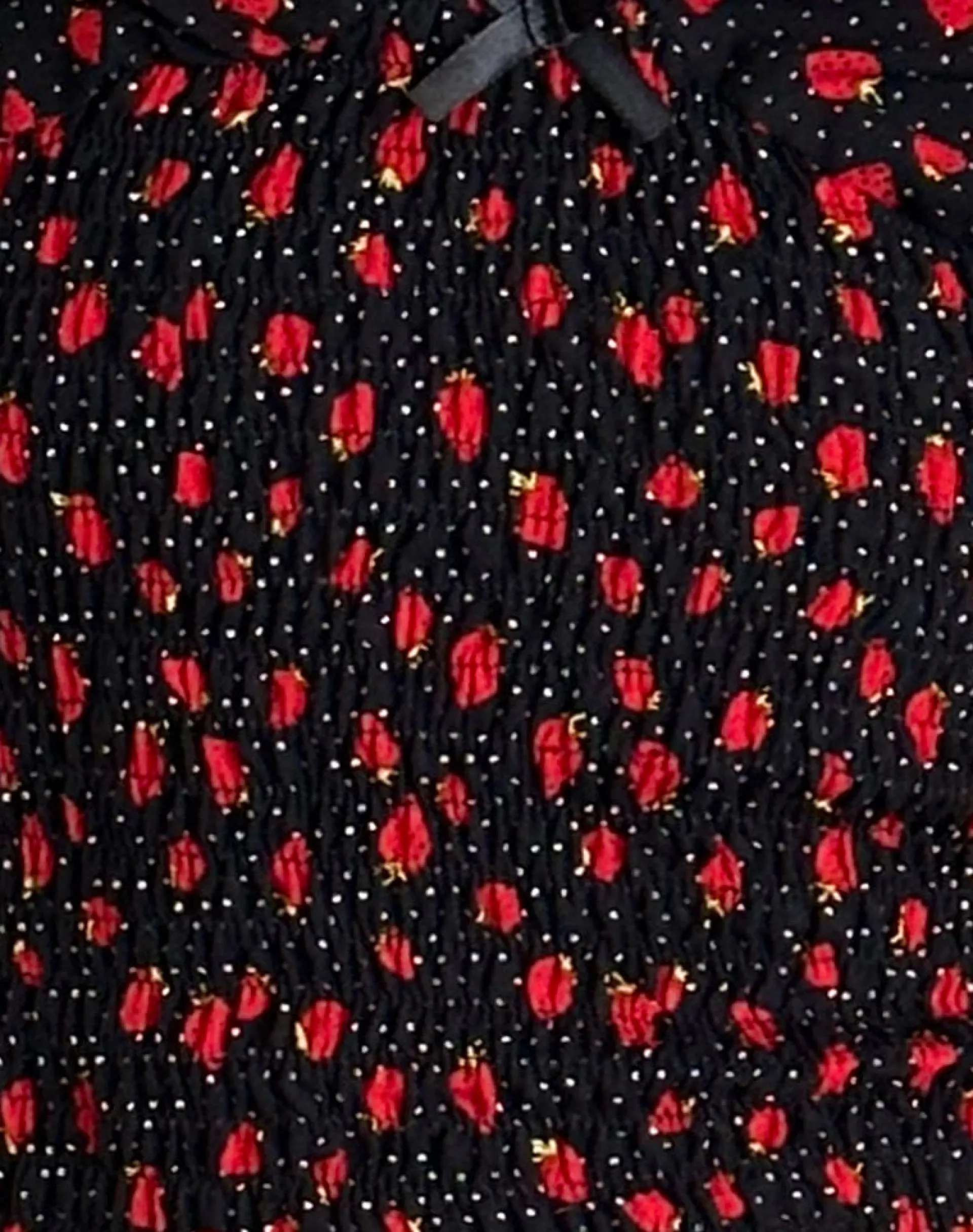 Motel Rocks Co-Ords | Printed Tops-Hevalis Top in Strawberry Polka Black StrawberryPolkaBlack