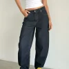 Motel Rocks Wide Leg Pants | Jeans-High Rise Barrel Jean in Indigo