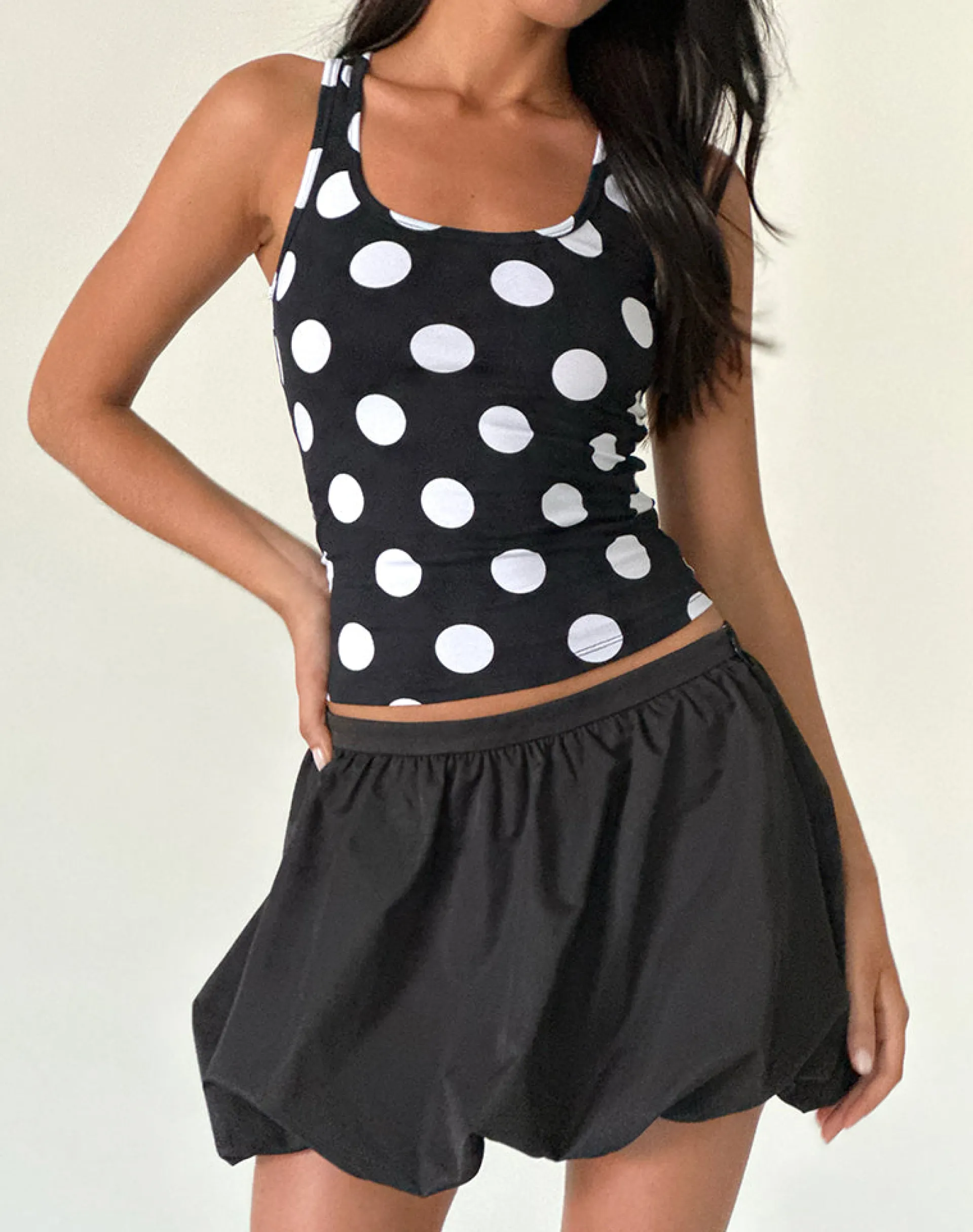 Motel Rocks Mini Skirts-Hojiso Puffball Mini Skirt in Black
