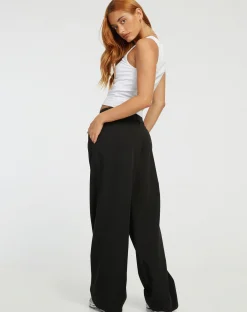 Motel Rocks Tailoring | Basics-Hondra Wide Leg Trouser in Black