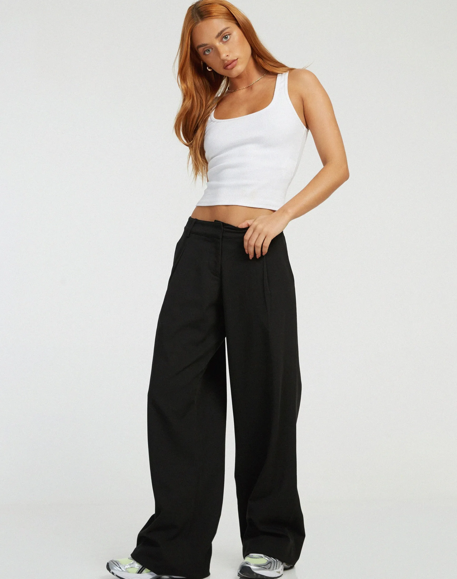 Motel Rocks Tailoring | Basics-Hondra Wide Leg Trouser in Black